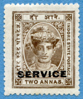 INDORE / HOLKAR (India, Feudal States) - 2 Annas ("Service" Overprinted) 1905 - Michel: IN-IN D4 * Ref. A-07 - Holkar