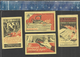 FIRE PREVENTION - OLD MATCHBOX LABELS USSR - RUSSIA - BEFORE 1956 - Boites D'allumettes - Etiquettes