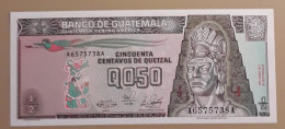 GUATEMALA - 50 CENTAVOS DE QUETZAL - P 72A (1989) - UNC - BANKNOTES - PAPER MONEY - CARTAMONETA - - Guatemala