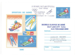 IP 2001 - 0225a U. S. A. SALT LAKE CITY 2002 - SLEDGE MAN - Winter Olympic Games - Stationery - Used - 2001 - Inverno2002: Salt Lake City