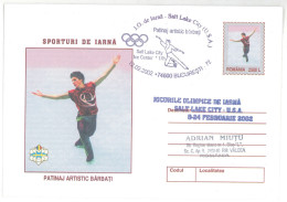 IP 2001 - 0228b U. S. A. SALT LAKE CITY 2002 - ARTISTIC Men SKATING - Winter Olympic Games - Stationery - Used - 2001 - Inverno2002: Salt Lake City