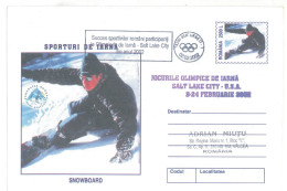 IP 2001 - 0231a U. S. A. SALT LAKE CITY 2002 - SNOWBOARD - Winter Olympic Games - Stationery - Used - 2001 - Inverno2002: Salt Lake City