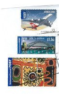 Australie: Nouveaux Timbres, Oblitérés Sur Fragment Lettre, Airbus A380, Sydney Opera Bridge, Etc (hautes Faciales) - Used Stamps