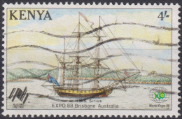 1988 Kenia ° Mi:KE 439, Sn:KE 449, Yt:KE 435, HMS Sirius, EXPO 88 Brisbane, Segelschiff - Kenya (1963-...)