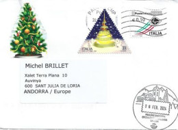 2023.  "Buon Natale", Letter To Andorra , With Arrival Illustrated Postmark Of Andorra - 2021-...: Marcophilie