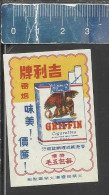 GRIFFIN CIGARETTES - OLD MATCHBOX LABEL MADE IN CHINA - Boites D'allumettes - Etiquettes