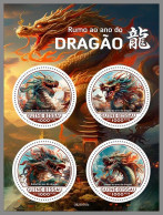 GUINEA-BISSAU 2023 MNH Year Of The Dragon Jahr Des Drachen M/S – OFFICIAL ISSUE – DHQ2407 - Chinese New Year