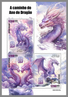 GUINEA-BISSAU 2023 MNH Year Of The Dragon Jahr Des Drachen M/S – IMPERFORATED – DHQ2407 - Año Nuevo Chino