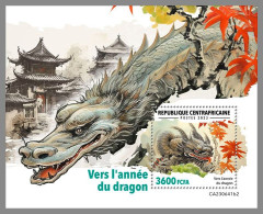 CENTRAL AFRICAN 2023 MNH Year Of The Dragon Jahr Des Drachen S/S II – IMPERFORATED – DHQ2407 - Chines. Neujahr