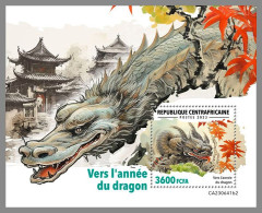 CENTRAL AFRICAN 2023 MNH Year Of The Dragon Jahr Des Drachen S/S II – IMPERFORATED – DHQ2407 - Chinese New Year