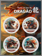 GUINEA-BISSAU 2023 MNH Year Of The Dragon Jahr Des Drachen M/S – IMPERFORATED – DHQ2407 - Chinese New Year