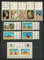 241b - Fujeira MNH ** Mi N° 49 / 57 B + Bloc 2 B Egypte (le Caire Cairo) Egypt Non Dentelé (Imperf) Cote 51 Euros - Egiptología