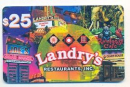 Landry's, U.S.A.,  Carte Cadeau Pour Collection, Sans Valeur, # Landrys-1 - Tarjetas De Fidelización Y De Regalo