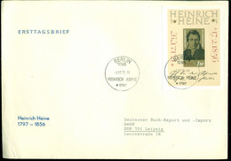 DDR 1972 FDC Heinrich Heine 230 X 121 Mm Mi Block 37 - 1971-1980