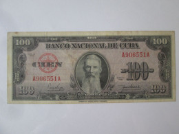 Cuba 100 Pesos 1950 Banknote See Pictures - Kuba