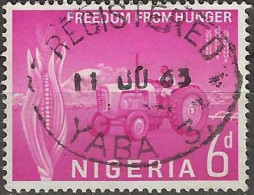 NIGERIA 1963 Freedom From Hunger - 6d Tractor And Maize FU - Nigeria (1961-...)