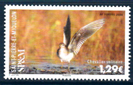 Timbre Saint Pierre Et Mique - 2023 - Chevalier Solitaire - Oiseau - Faune - Animaux -Tp MNH ** Neuf - New - - Unused Stamps