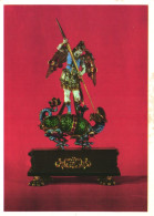 FINE ARTS, SCULPTURE, ST. MICHAEL, GOLD ENAMEL, STATUE, GERMANY, POSTCARD - Sculture