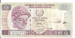 CHYPRE 5 POUNDS 1997 VF P 58 - Zypern