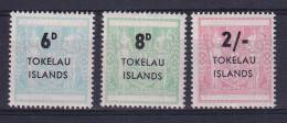 Tokelau Islands: 1966   Postal Fiscal - Surcharge Set   SG6-8     MNH - Tokelau