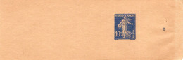 Bande Pour Journaux Non Utilisée - Entier Postal Semeuse 10ct Bleu - 279-BJ1 - Bandes Pour Journaux