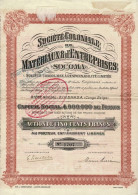 Titre De 1922 - Société Coloniale De Matériaux D'Entreprises - SOCOMA - Société Congolaise à Responsabilité Limitée - - Afrika