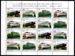 Guinea Equat. 2007, Locomotives, Sheetlet - Guinea Ecuatorial