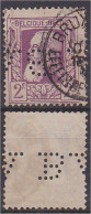 Belgique N° 80 2F Violet Timbre Perforé Sans Banderole - 1863-09