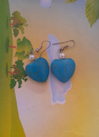 PAIRE   DE  BOUCLES D.OREILLES  VRAI PIERRE  FAIT PAR MOI-MEME - Oorringen