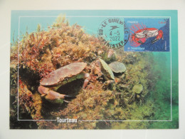 CARTE MAXIMUM CARD TOURTEAU OBL ORD LE GUILVINEC FINISTERE FRANCE - Crustáceos