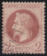 France  .  Y&T   .     26  (2 Scans)  .   O      .    Oblitéré - 1863-1870 Napoleon III With Laurels
