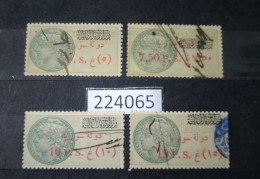 224065; French Colonies; Syria; 4 Revenue French Stamps 5, 7.5, 10,15 P; Rouge Ovpt Etat De Syrie; Ministère Des Finance - Usati