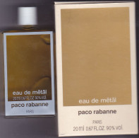 Miniature Vintage De Parfum - Paco Rabanne - EDT - Eau De Metal - Pleine Avec Boite 20ml - Mignon Di Profumo Donna (con Box)