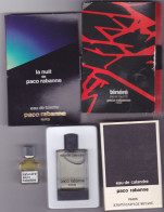 Lot De 4 Miniature Vintage De Parfum - Paco Rabanne - EDT - Voir Descriptif Ci Dessous - Mignon Di Profumo Uomo (con Box)