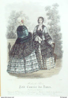 Gravure De Mode Petit Courrier Des Dames 1851 N°2578 Mantelet & étoffes Mantille - Stampe & Incisioni