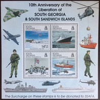 South Georgia 1992 Liberation Anniversary Aircraft Aviation Minisheet MNH - Géorgie Du Sud