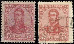 Argentine 1908. ~ YT 137 (par 2) - 5 C. San Martin - Oblitérés