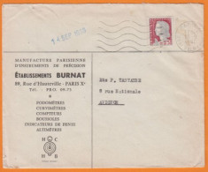 Mne De DECARIS 25c  Sur Lettre Pub " Instruments De Précision " 1960   De  PARIS X   Pour  AVIGNON - 1962-1965 Gallo De Decaris