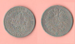 Germania 1 Mark 1876 C Frankfurt Mint Deutschland - 1 Mark