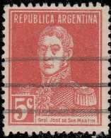 Argentine 1923. ~ YT 281/85 - San Martin - Usados