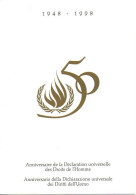 REPUBBLICA 1998 FOLDER 50 ANNIVERSARIO DIRITTI DELL'UOMO ITALIA E ONU GINEVRA - Paquetes De Presentación