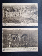 LOT 2 CP BELGIQUE (V1917) ABBAYE DE VILLERS (2 Vues) Panorama Des Ruines Quartier De L'Abbé - Villers-la-Ville