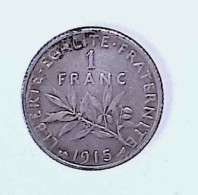 Monnaie, France, Un , 1 Franc, Argent, 1915, 2 Scans - 1 Franc