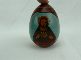 Beautiful Hand Painted Wooden Egg Ortodox Icon #2274 - Oeufs