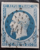 YT 10 Obl PC 441 Bordeaux, TB Margé, Cote 40 €, Sans Défaut - 1852 Luigi-Napoleone