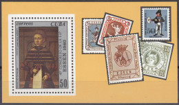CUBA 1980, 49th FlP CONGRESS In ESSEN, PAINTINGS Of WOMAN And STAMPS On BLOCK, MNH BLOCK With GOOD QUALITY, *** - Nuevos
