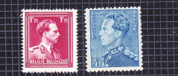 1950 Nr 832-33** Zonder Scharnier.Leopold III.Open Kraag & Poortman. - 1936-1951 Poortman