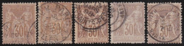 France  .  Y&T   .     80    5x      .     O      .     Oblitéré - 1876-1898 Sage (Tipo II)