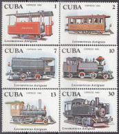 CUBA 1980, ALT LOCOMOTIVES, COMPLETE MNH SERIES With GOOD QUALITY, *** - Nuevos