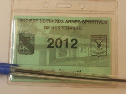 Carte Membre, Société De Tir Armes Sportives De Hesperange - Privados